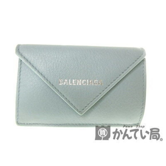BALENCIAGA Wallet Tri Blue Leather - Picture 1 of 6